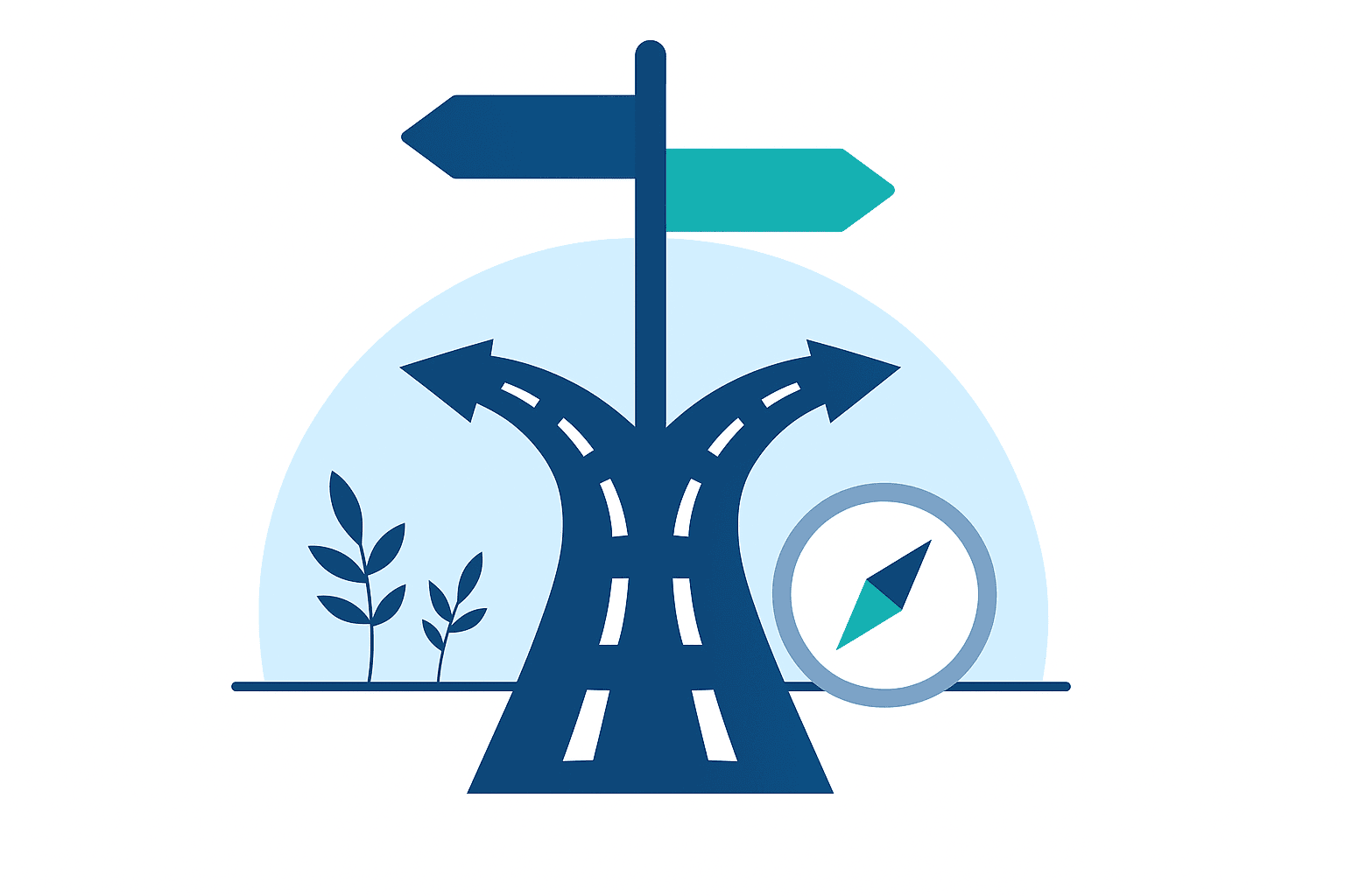 Icon of signpost with arrows, representing career transitions and clarity through Tech To Thrive coaching.
